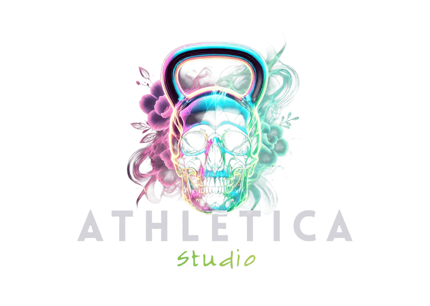 ATHLETICA Studio — skull kettlebell logo